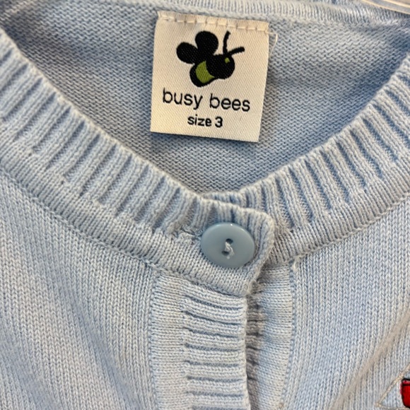 busy bees Cotton Embroidered “M” Cardigan - Picture 4 of 5